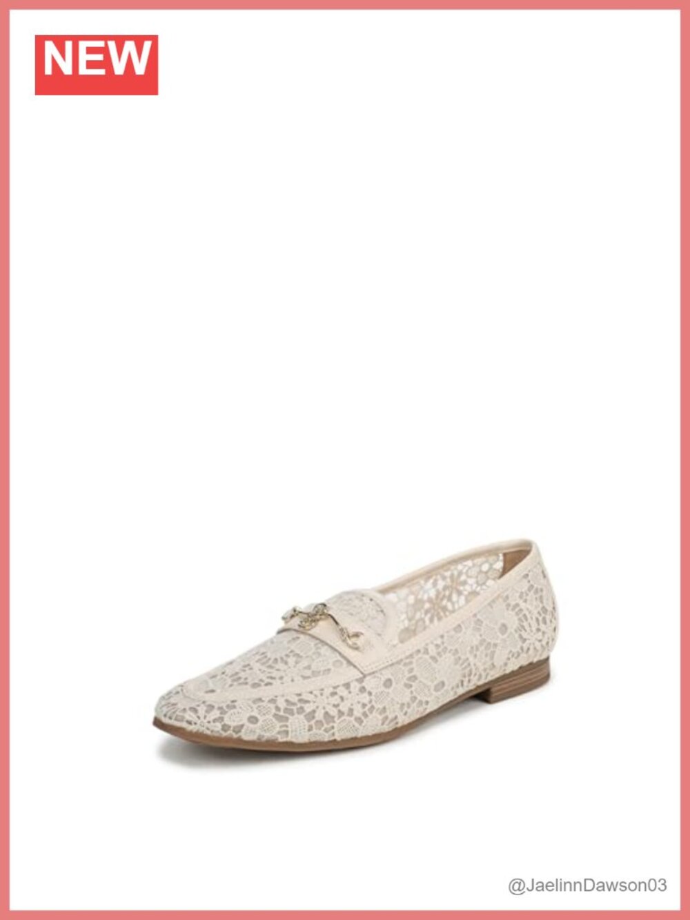 Mesh Loafer Slip-On Almond Toe Block Heel Women's
